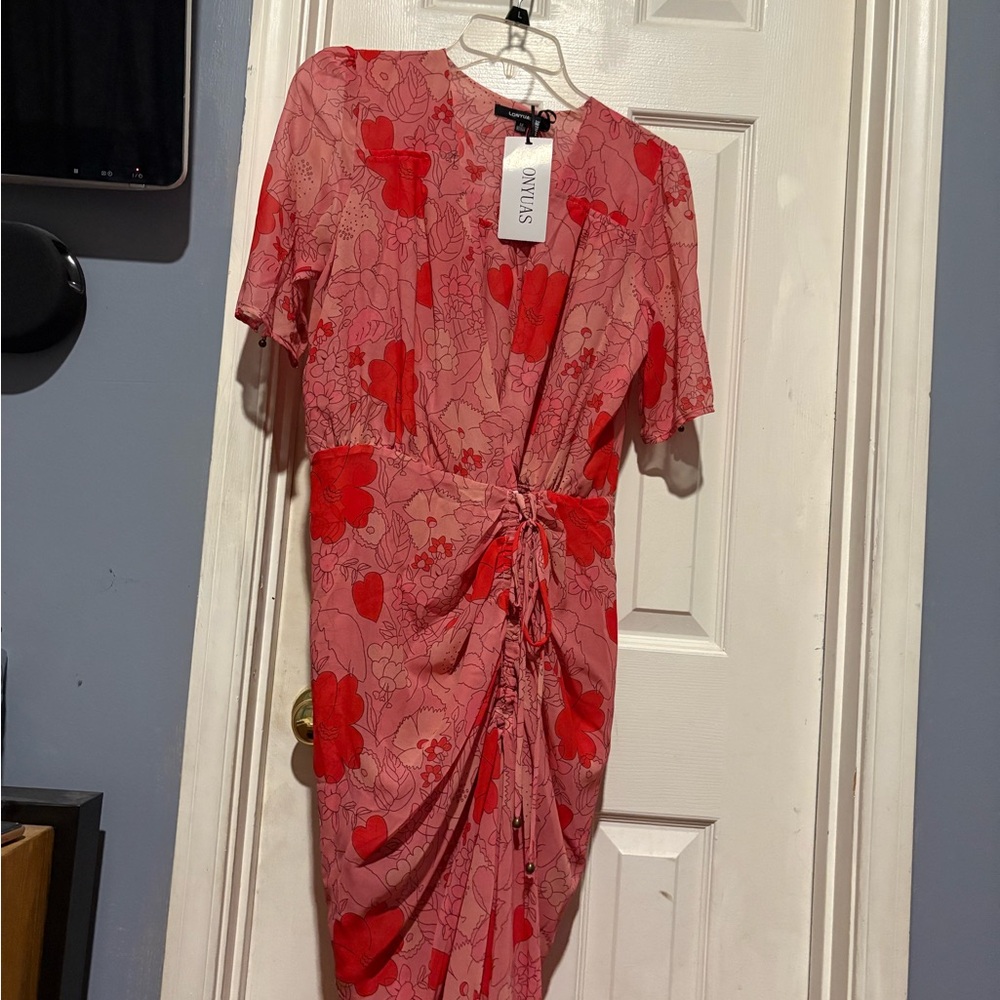 Stylish Pink Floral Dress